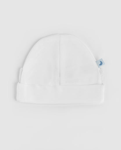 Gorrito Bebé Tira Bordada Blanco