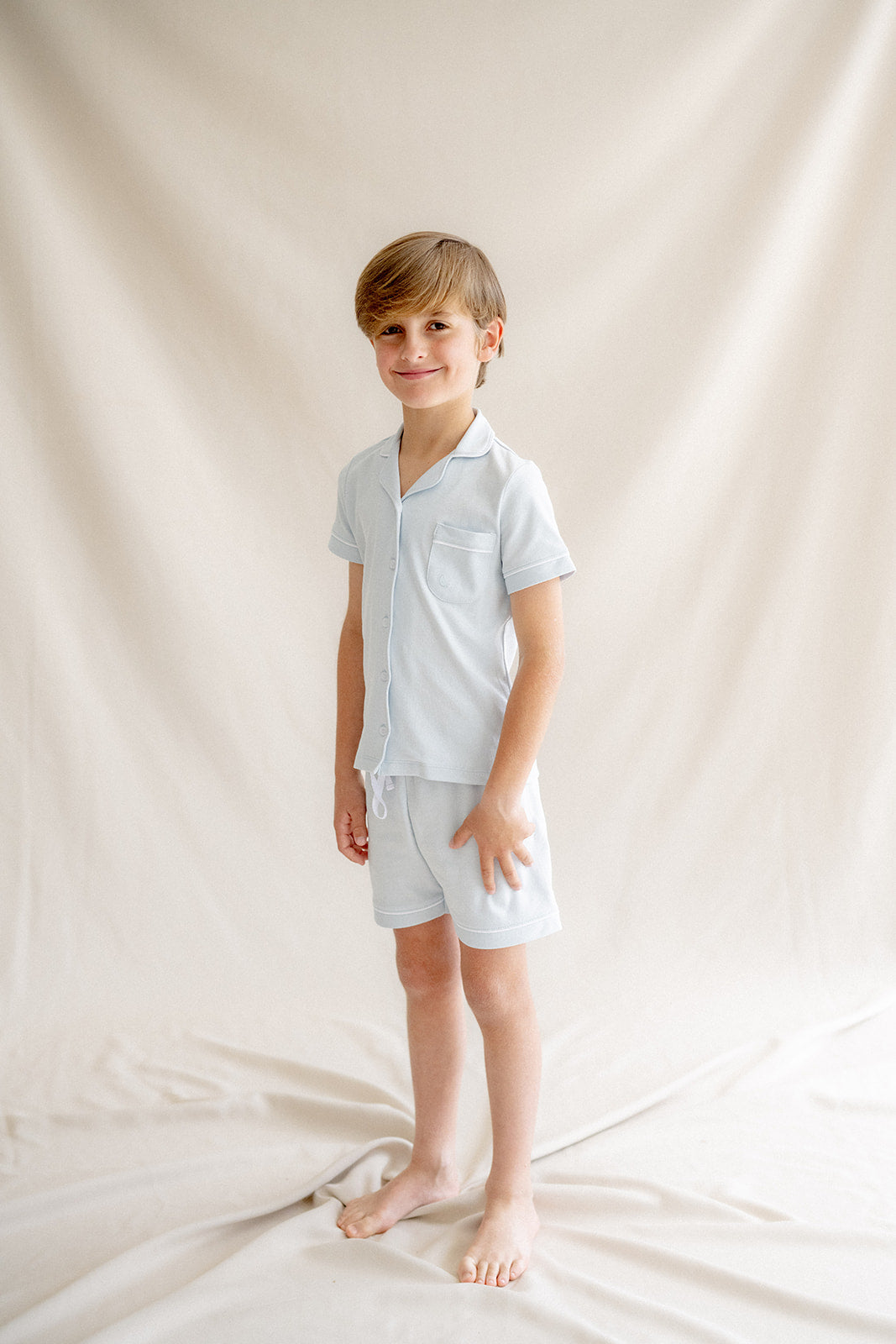 Pyjama chemise courte bleu pour enfant