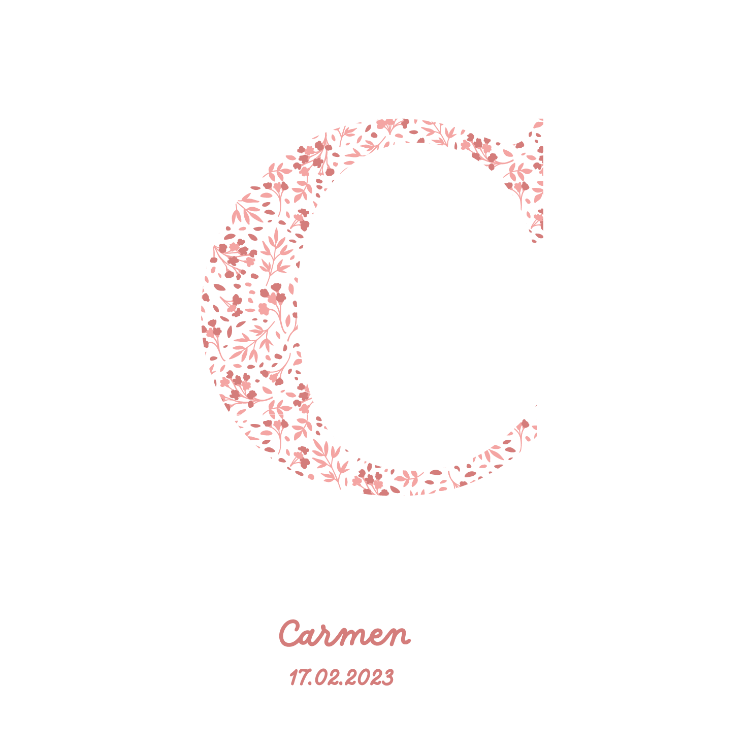 Cadre initial rose