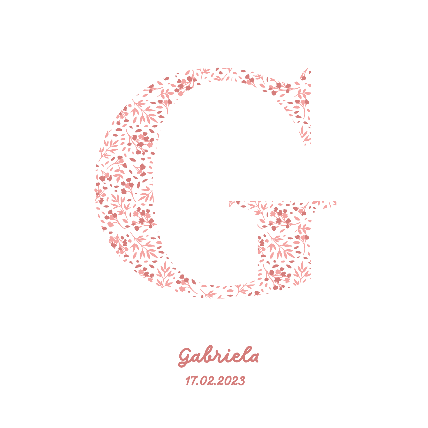 Cadre initial rose