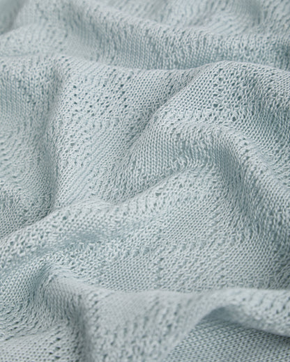 Couverture en coton perlé bleu