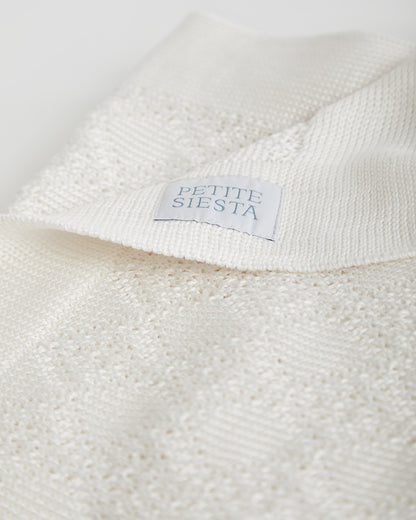 Perlé Cotton Eco White Blanket 