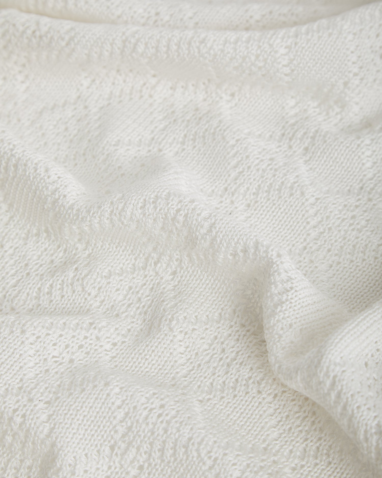Perlé Cotton Eco White Blanket 