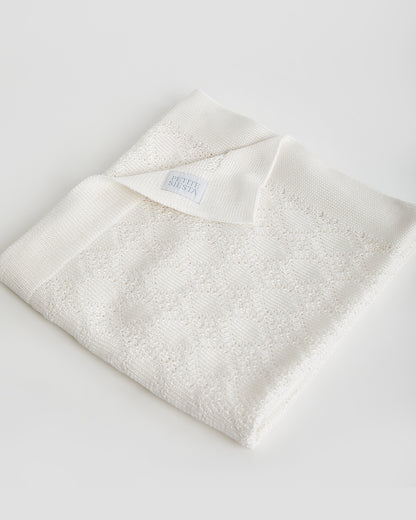 Perlé Cotton Eco White Blanket 