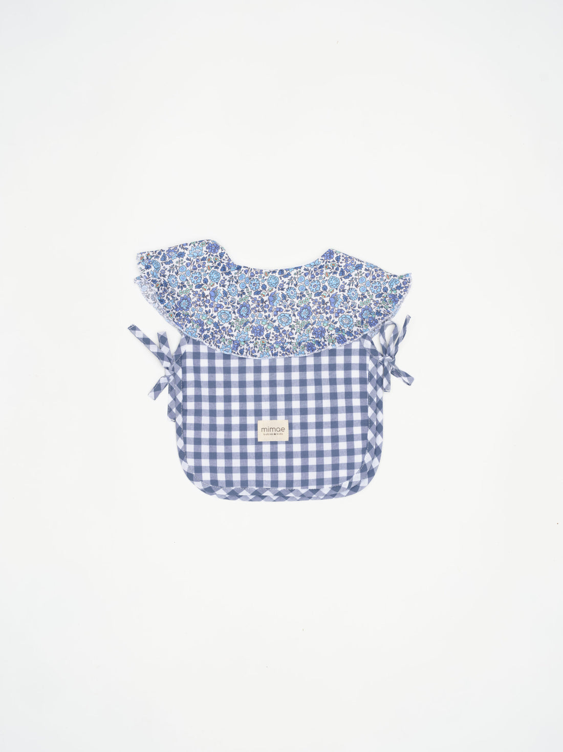 Babero Vichy Azul &amp; Volante Azuli