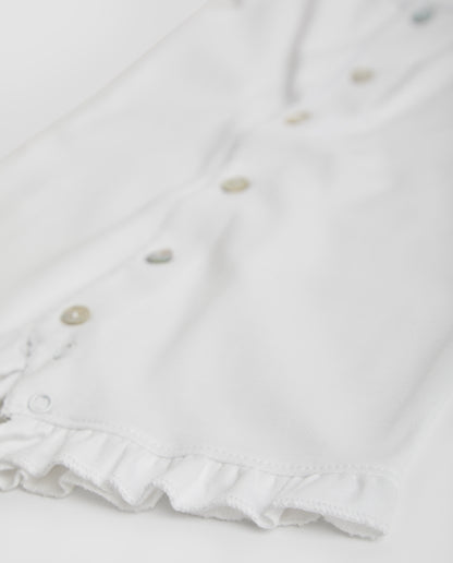 Pijama Bebé Tira Bordada Blanco Corto