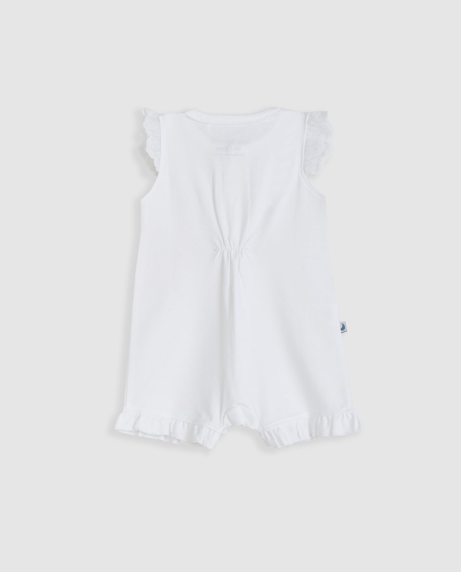 Pijama Bebé Tira Bordada Blanco Corto