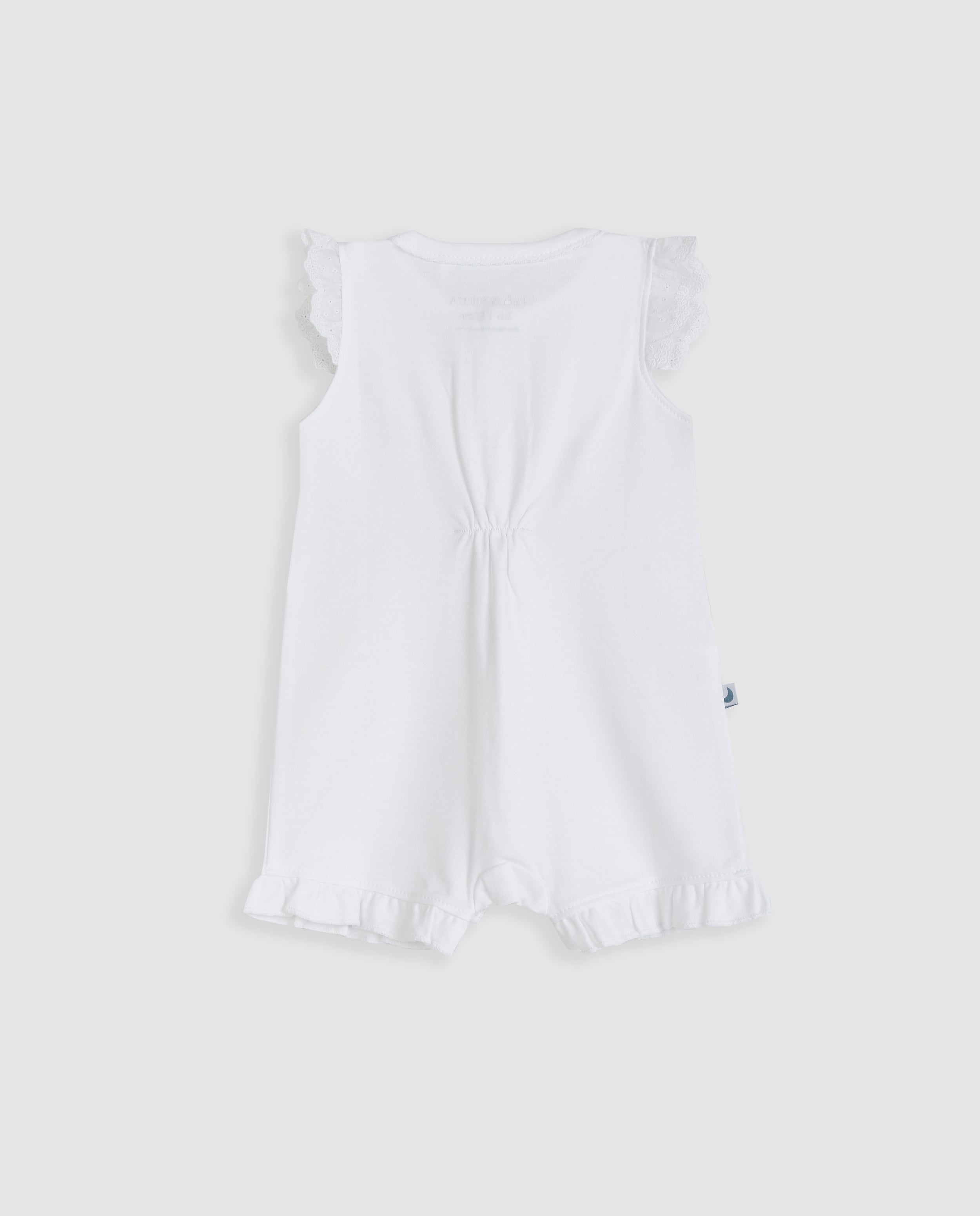 Pijama Bebé Tira Bordada Blanco Corto