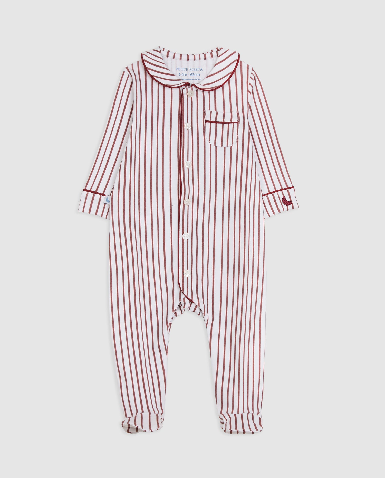 Pijama Bebé Camisero Rayas Burgundy