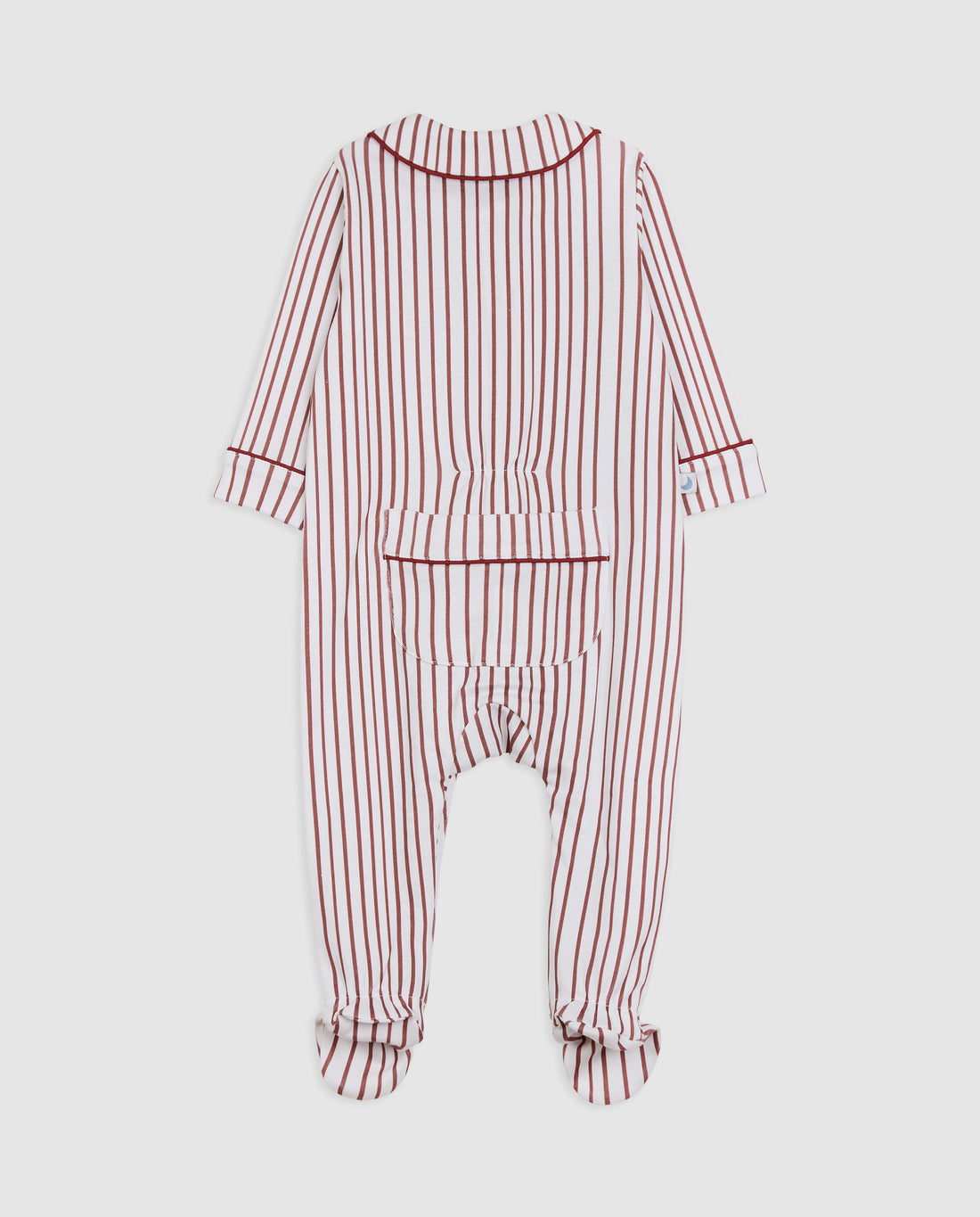 Pyjama bébé rayé bordeaux