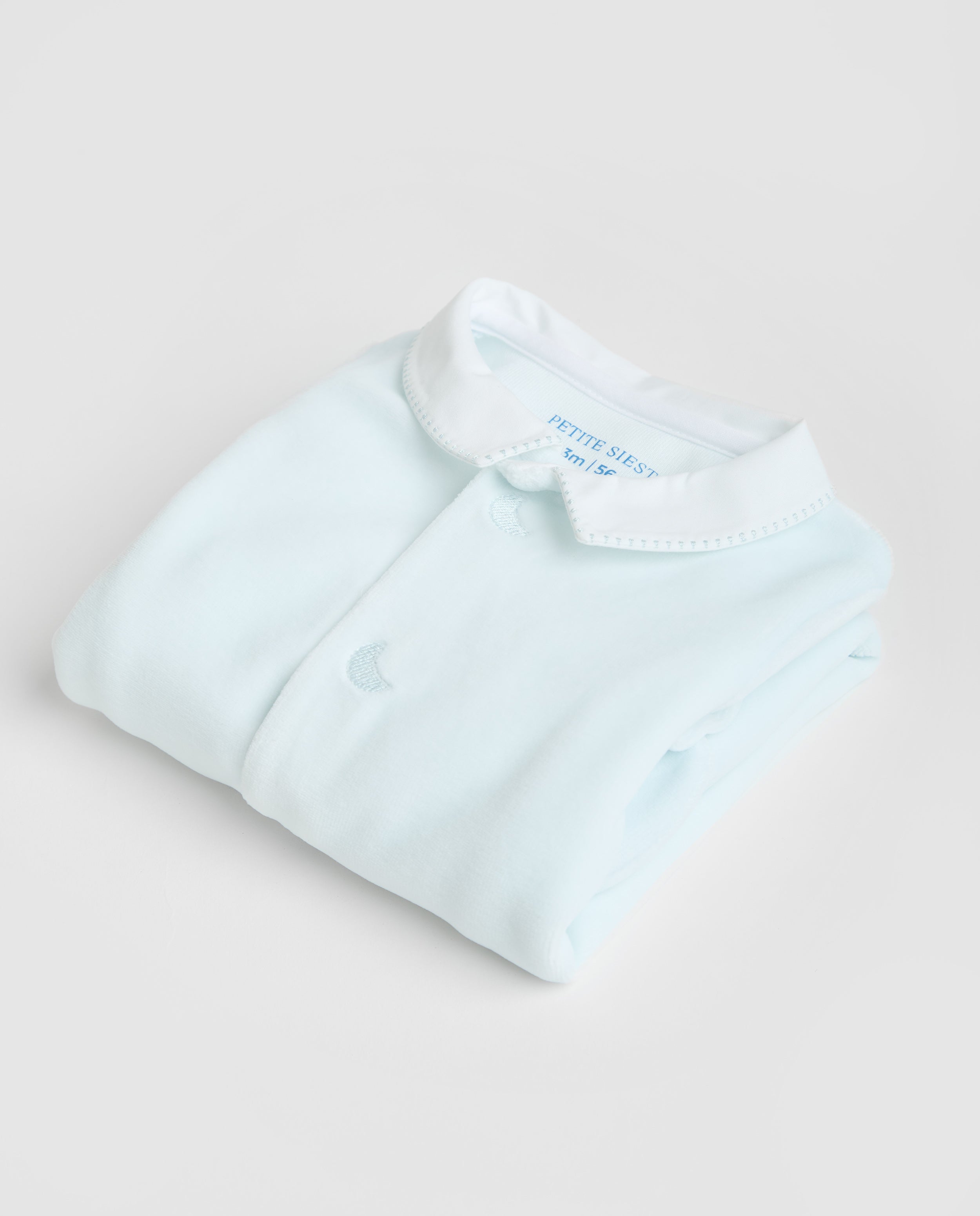 Blue Velour Baby Pajamas