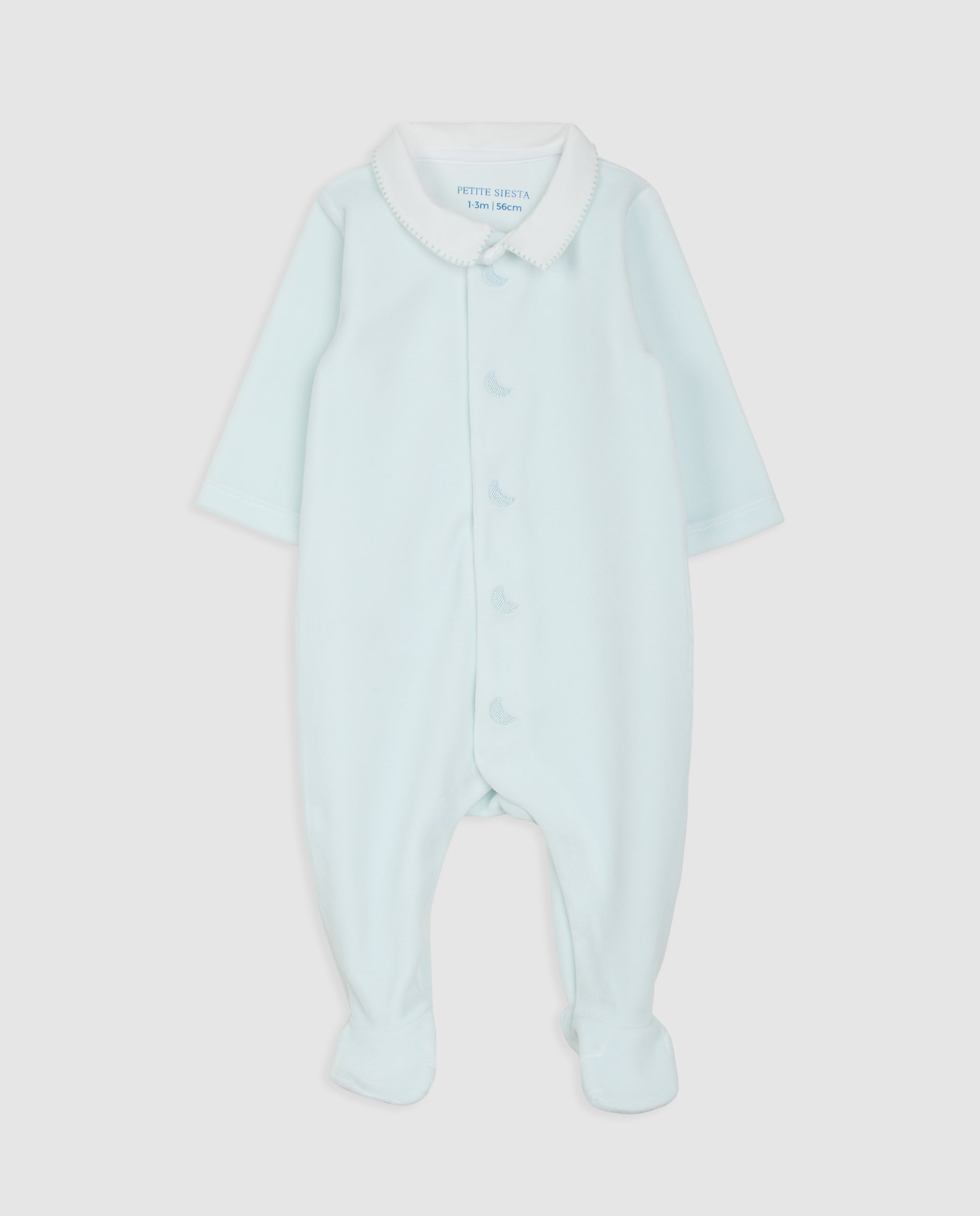 Blue Velour Baby Pajamas