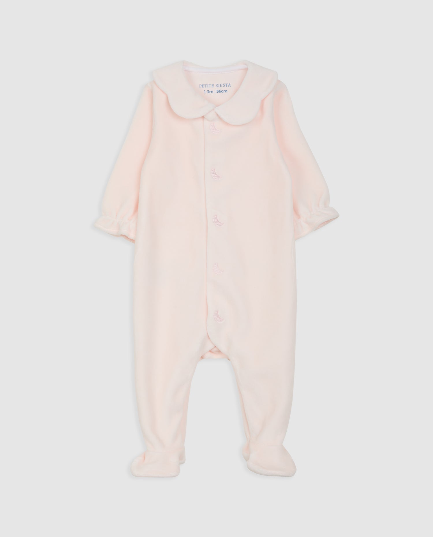 Pyjama bébé en velours rose