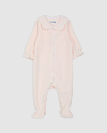 Pyjama bébé en velours rose