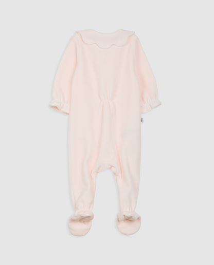 Pyjama bébé en velours rose