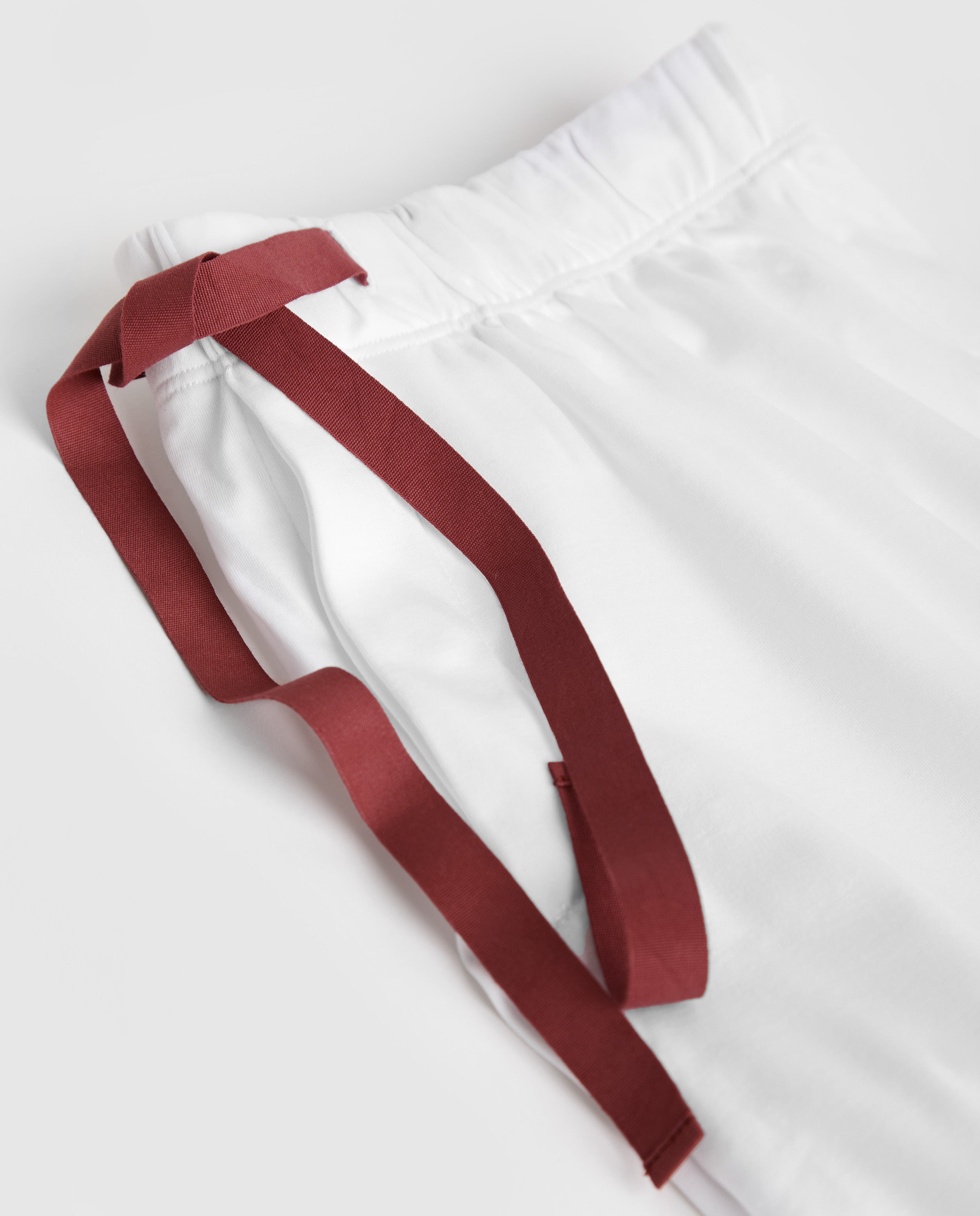 Pyjama chemise blanche pour homme - Bordeaux