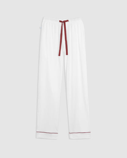 Pyjama chemise blanche pour homme - Bordeaux