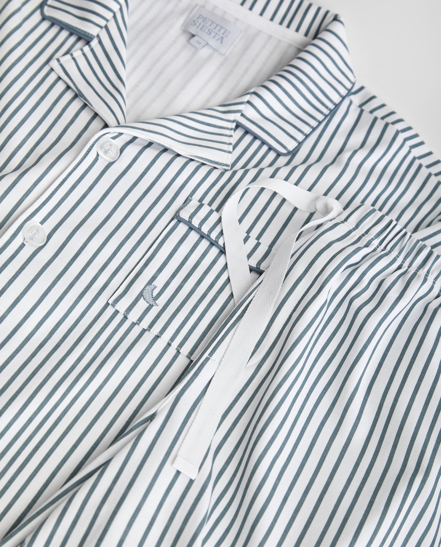 Pijama Hombre Camisero Rayas Deep Blue Corto