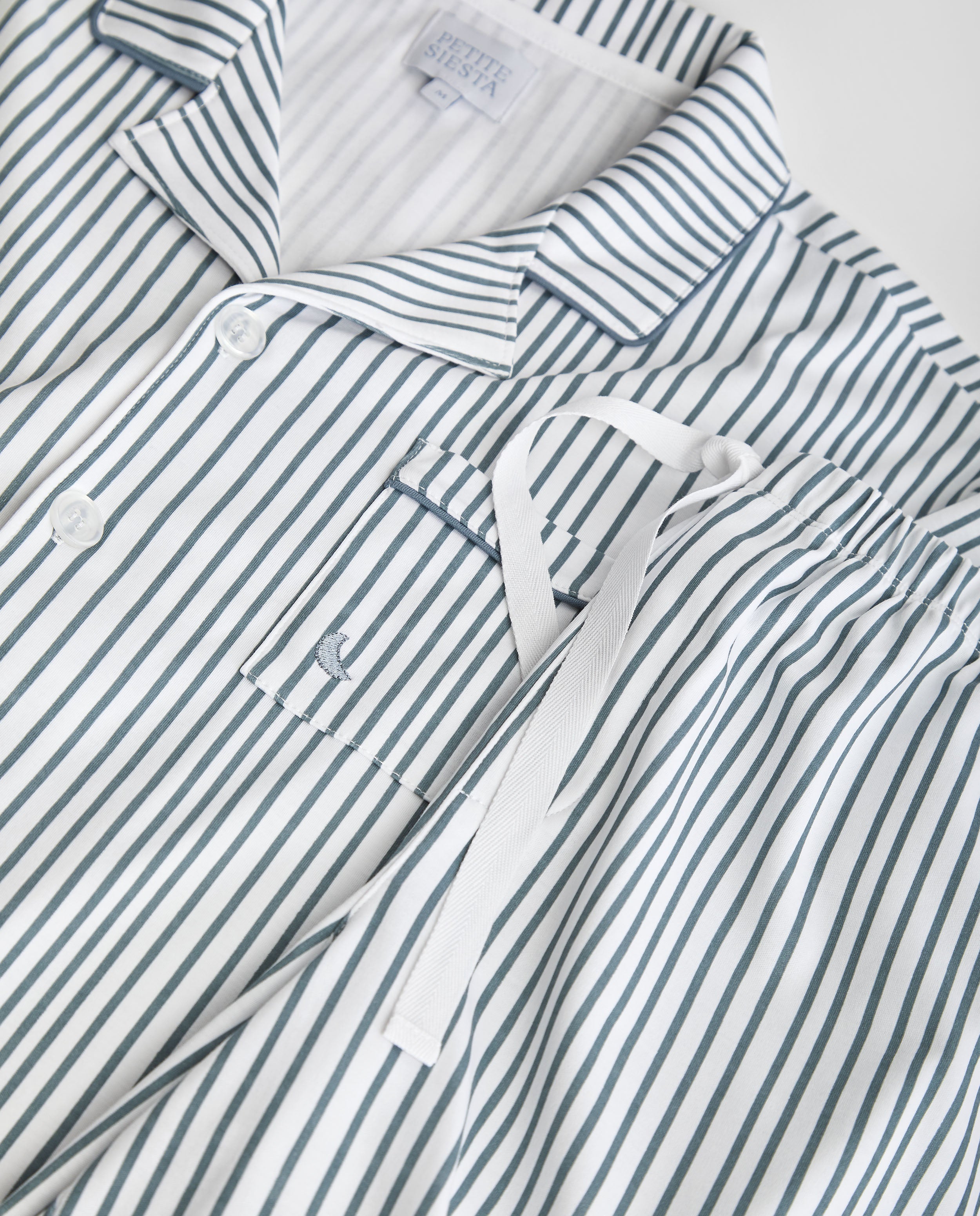 Pijama Hombre Camisero Rayas Deep Blue Corto