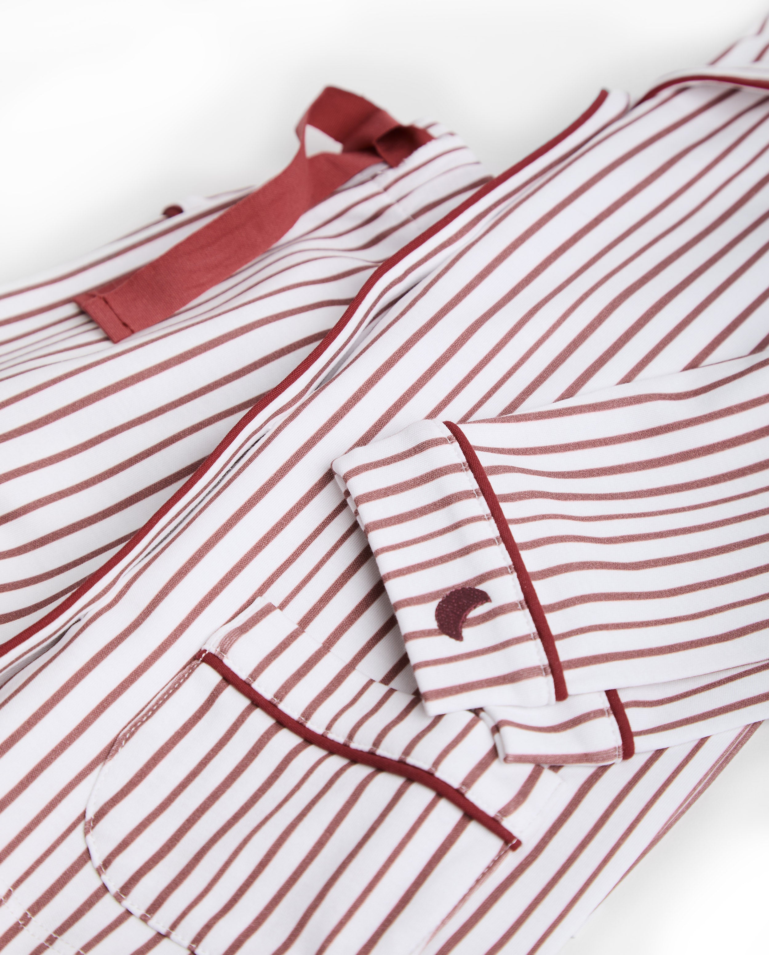 Kids Burgundy Striped Shirt Pyjamas