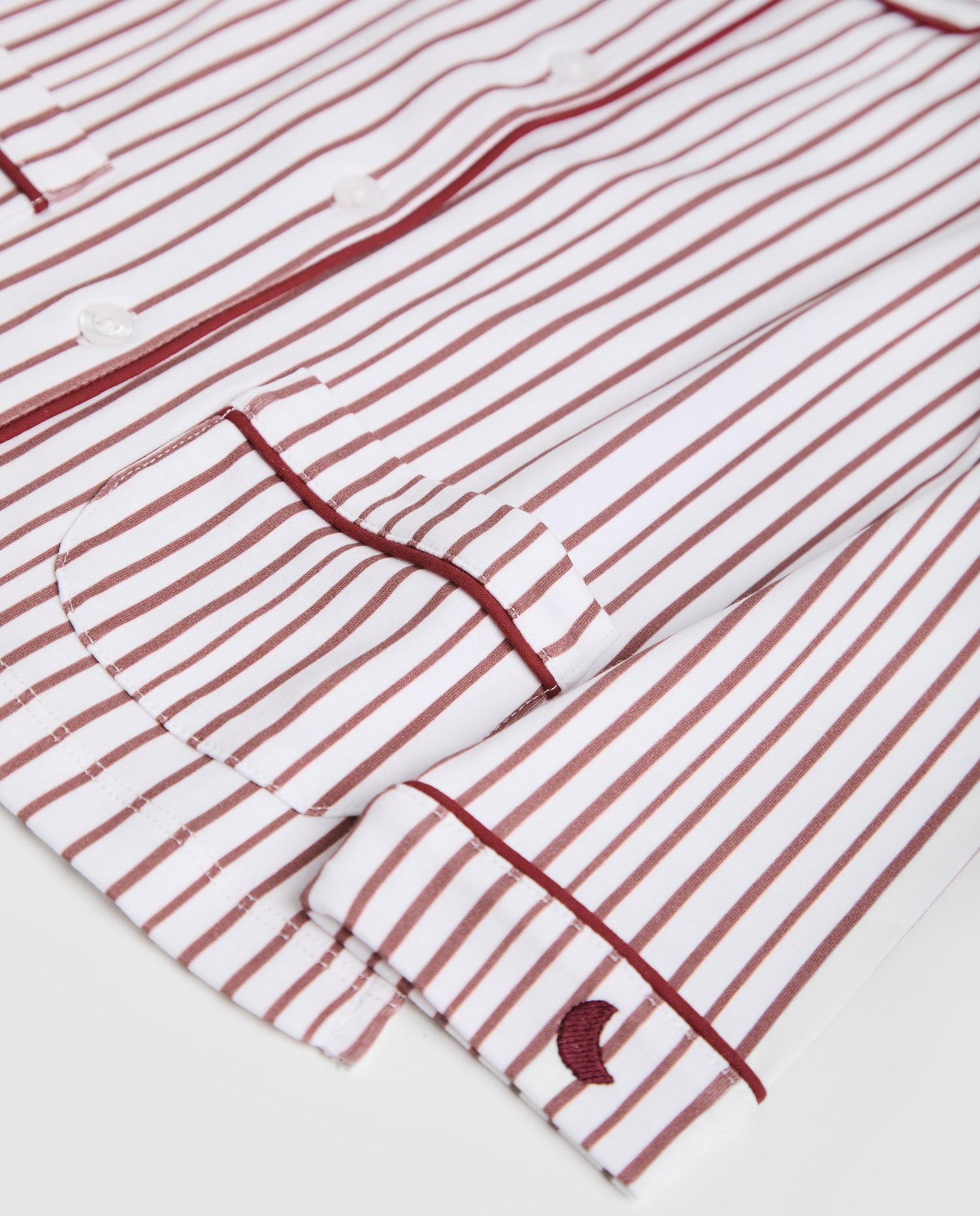 Kids Burgundy Striped Shirt Pyjamas