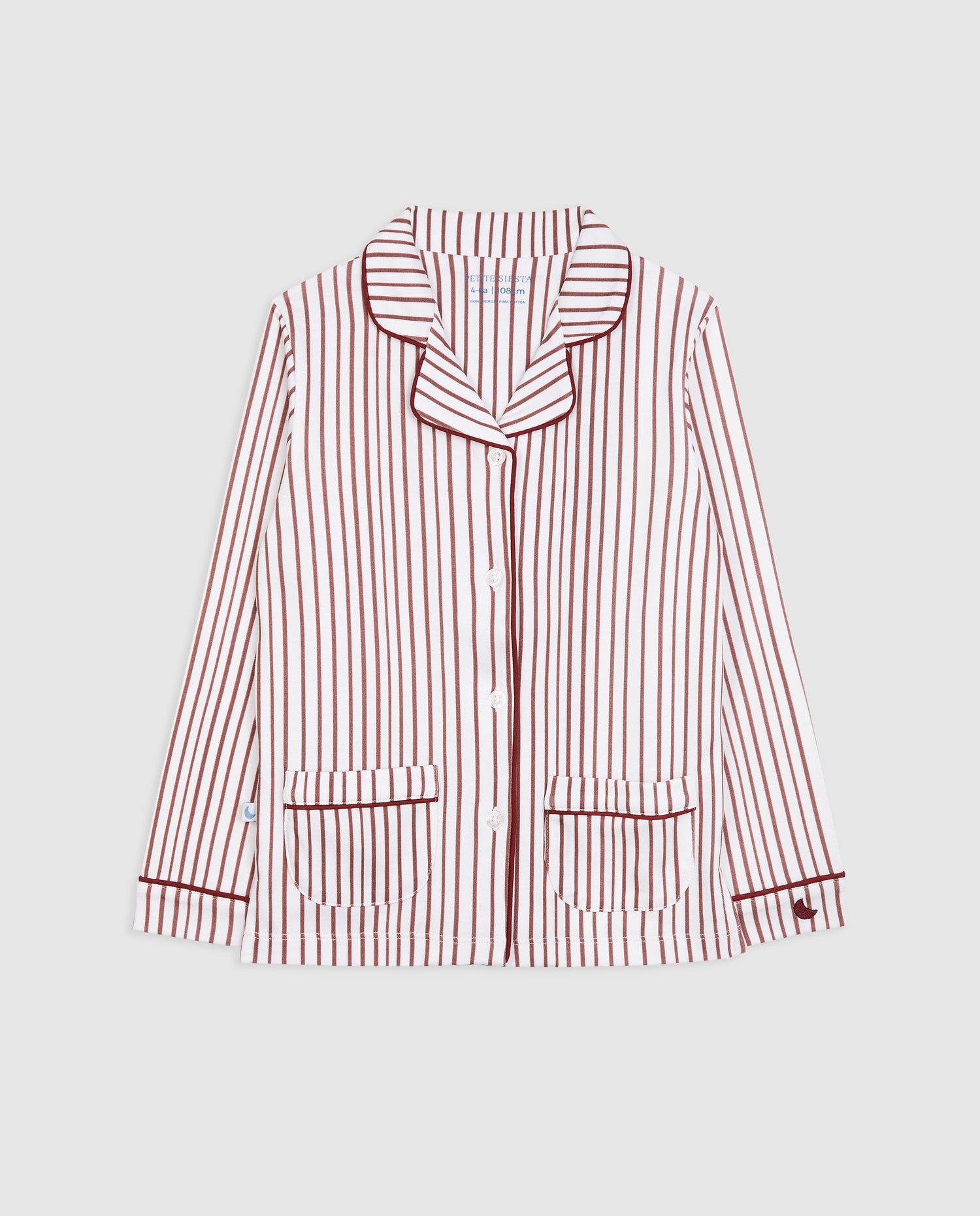Kids Burgundy Striped Shirt Pyjamas