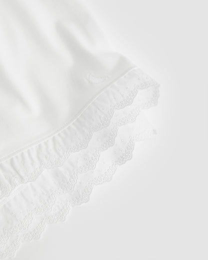 Pijama Mujer Tira Bordada Blanco