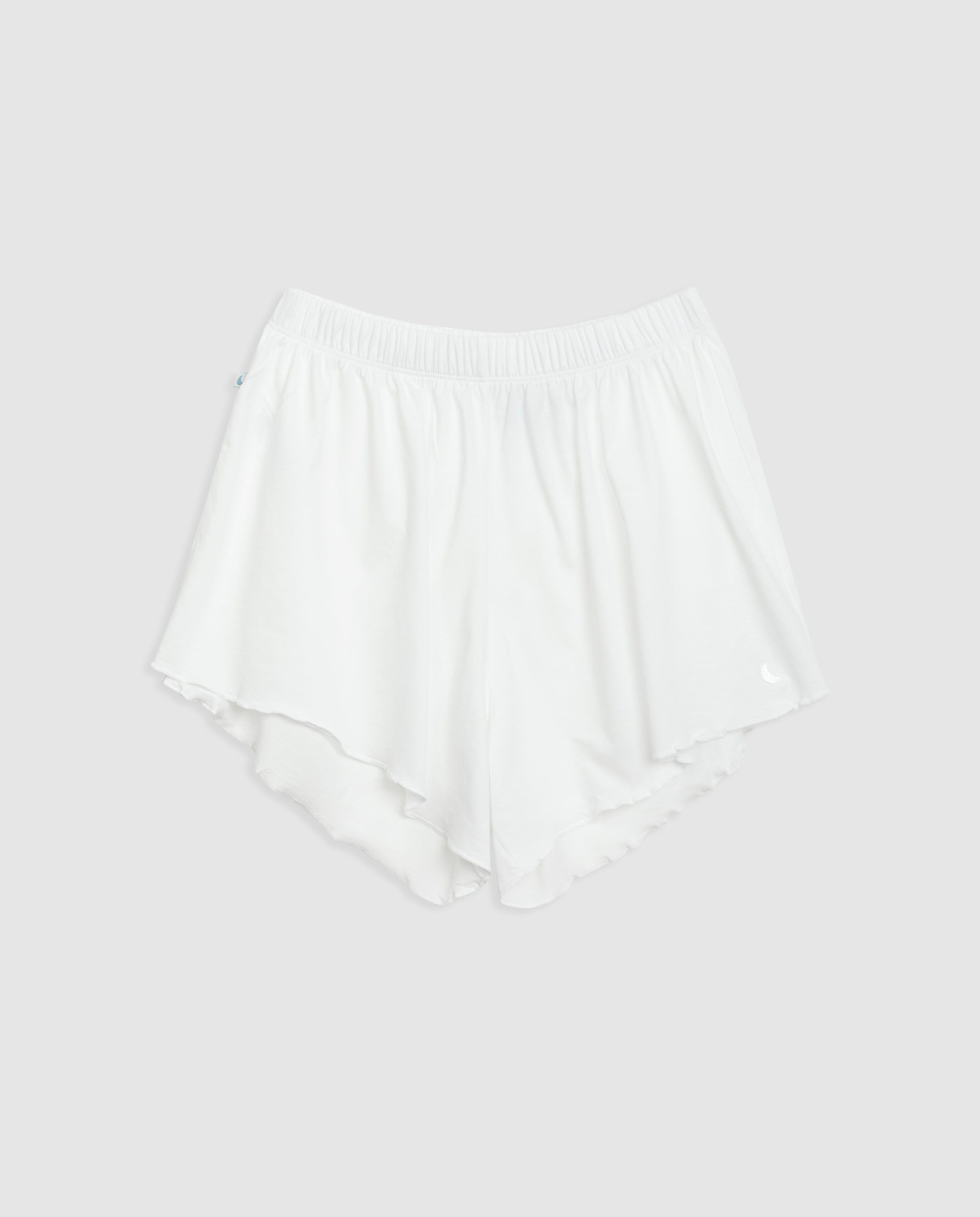 Pyjama court blanc à bretelles pour femme