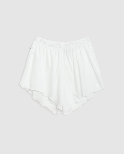 Pyjama court blanc à bretelles pour femme