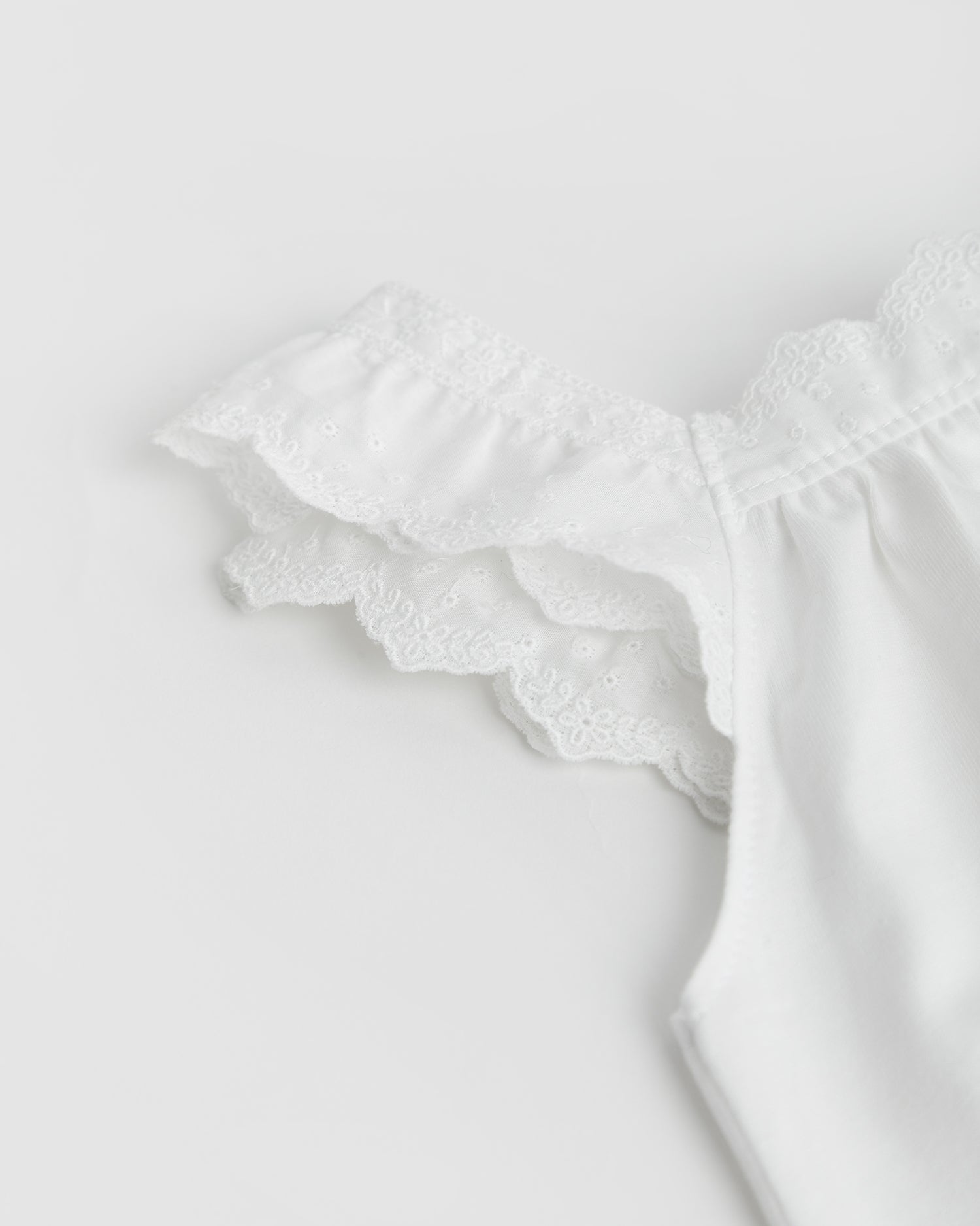 Kids Pajamas White Embroidered Strip