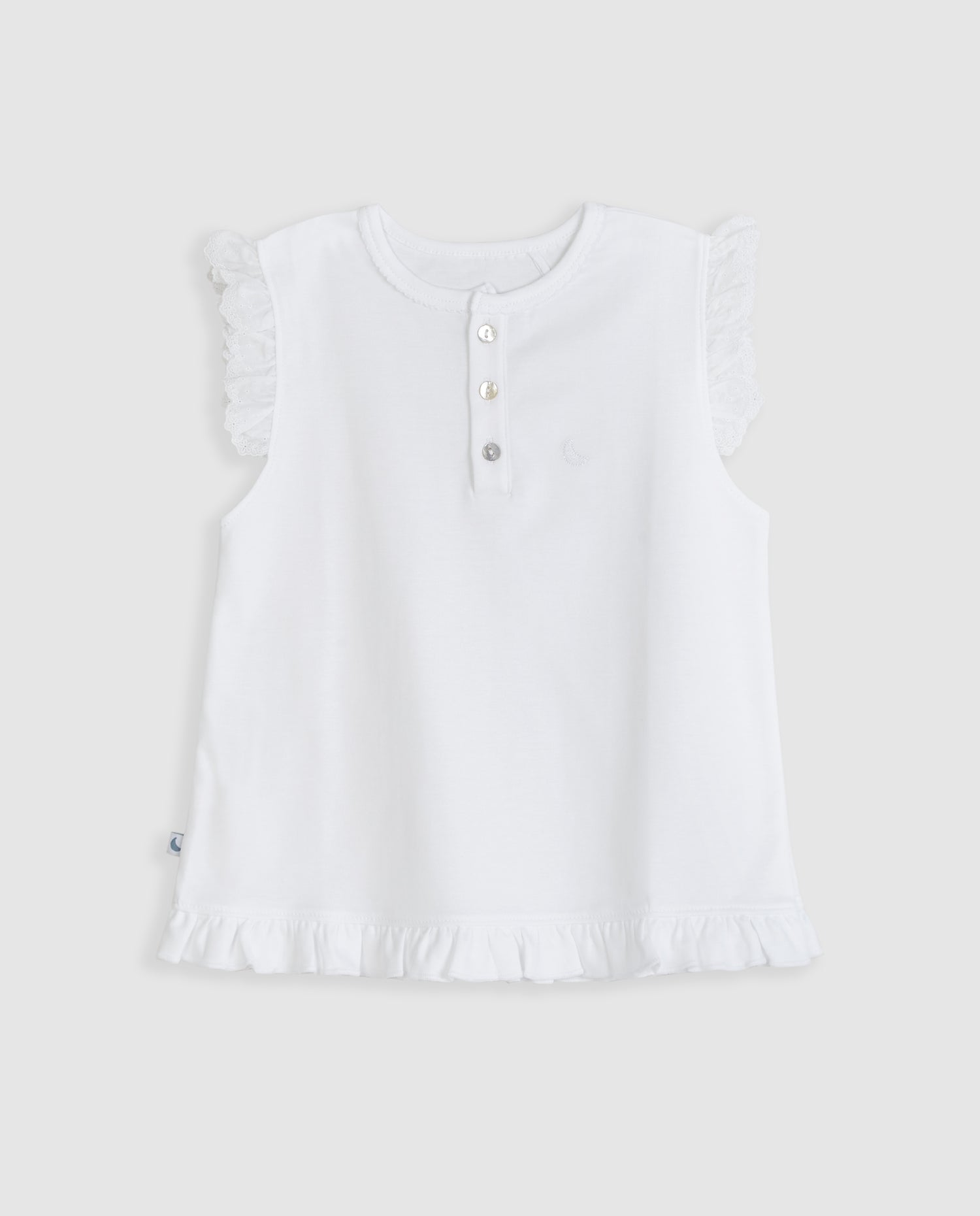 Pijama Kids Volantes Tira Bordada Corto