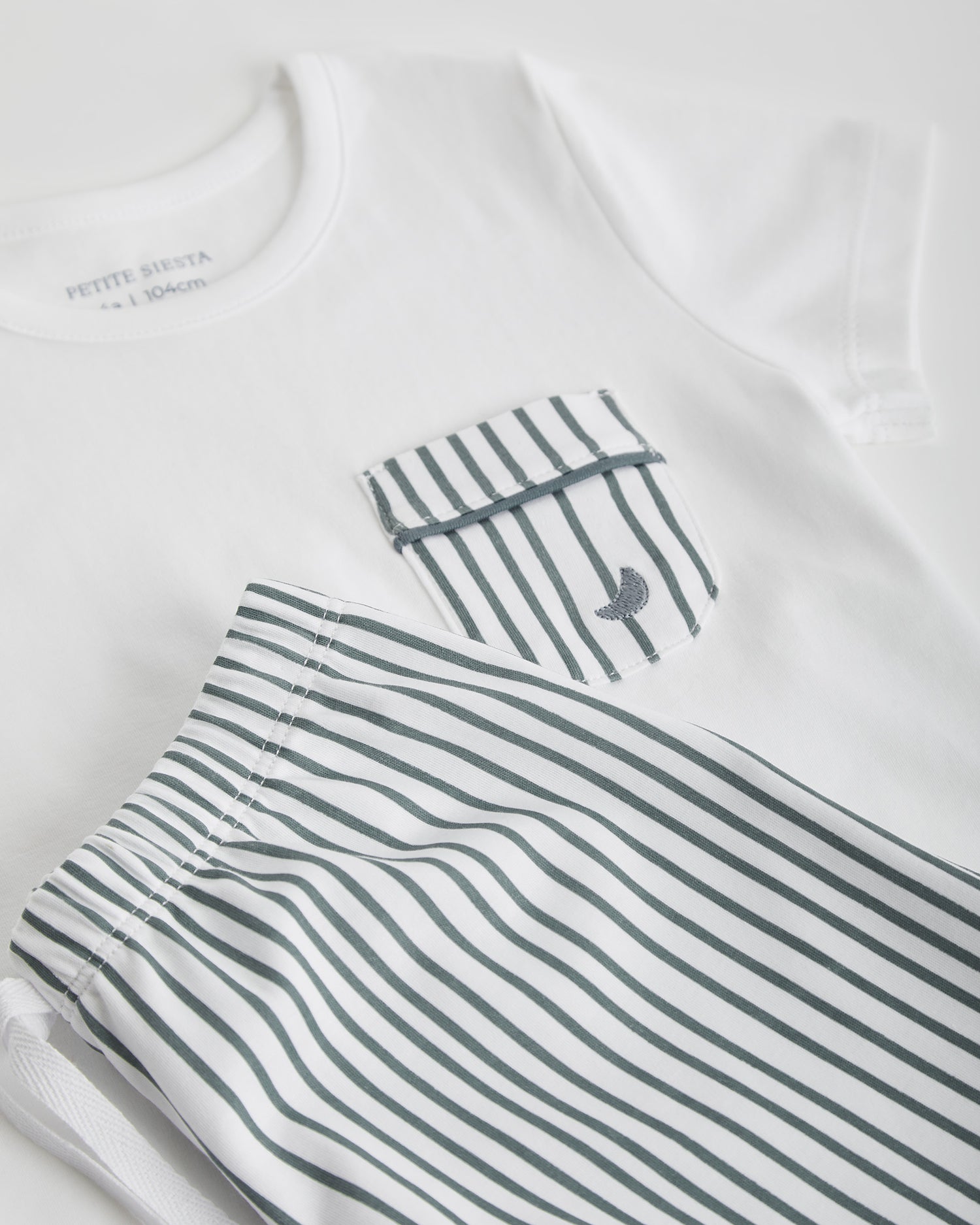 Pyjama court rayé bleu foncé pour enfant