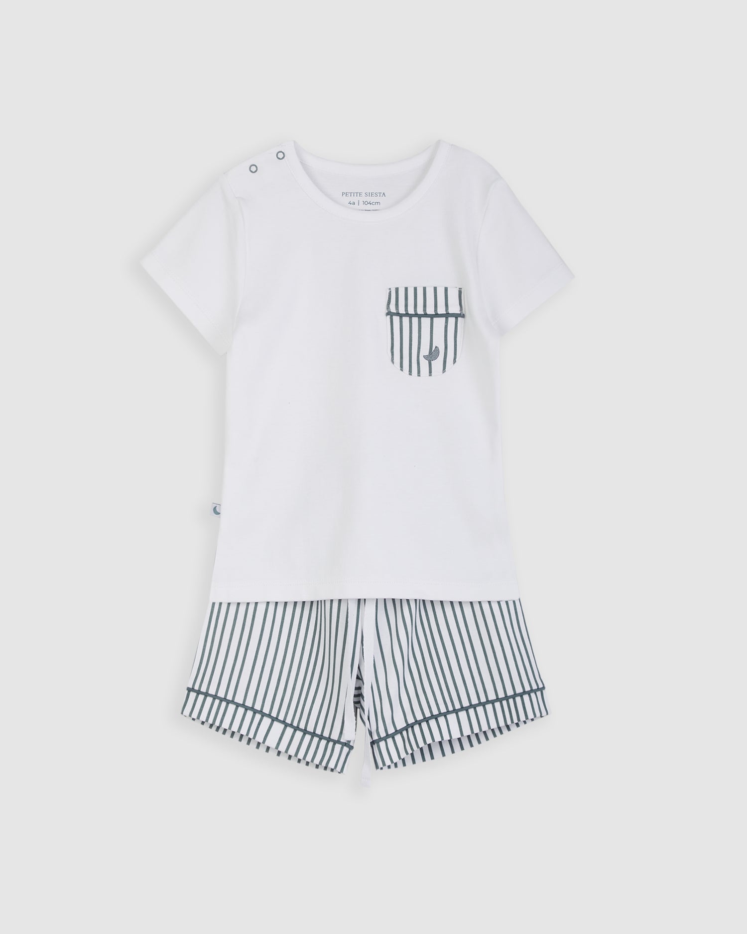 Pyjama court rayé bleu foncé pour enfant