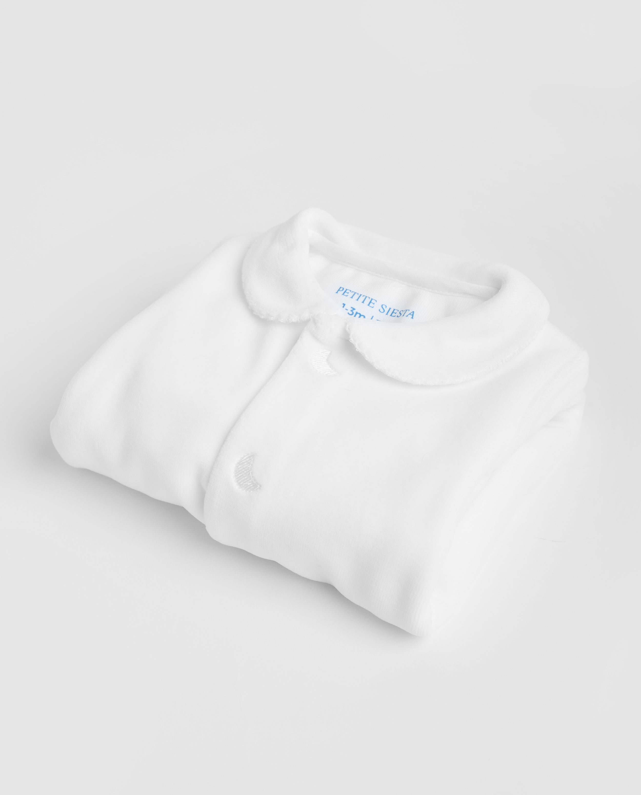 White Velour Baby Pajamas