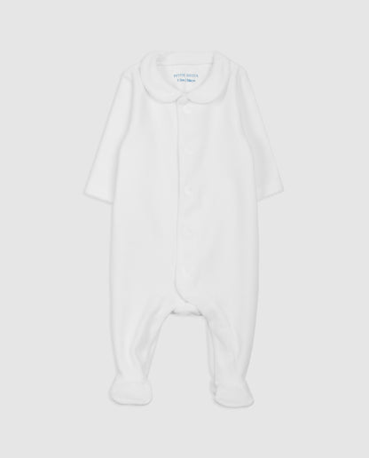 White Velour Baby Pajamas