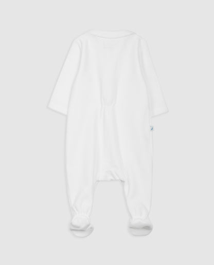 White Velour Baby Pajamas
