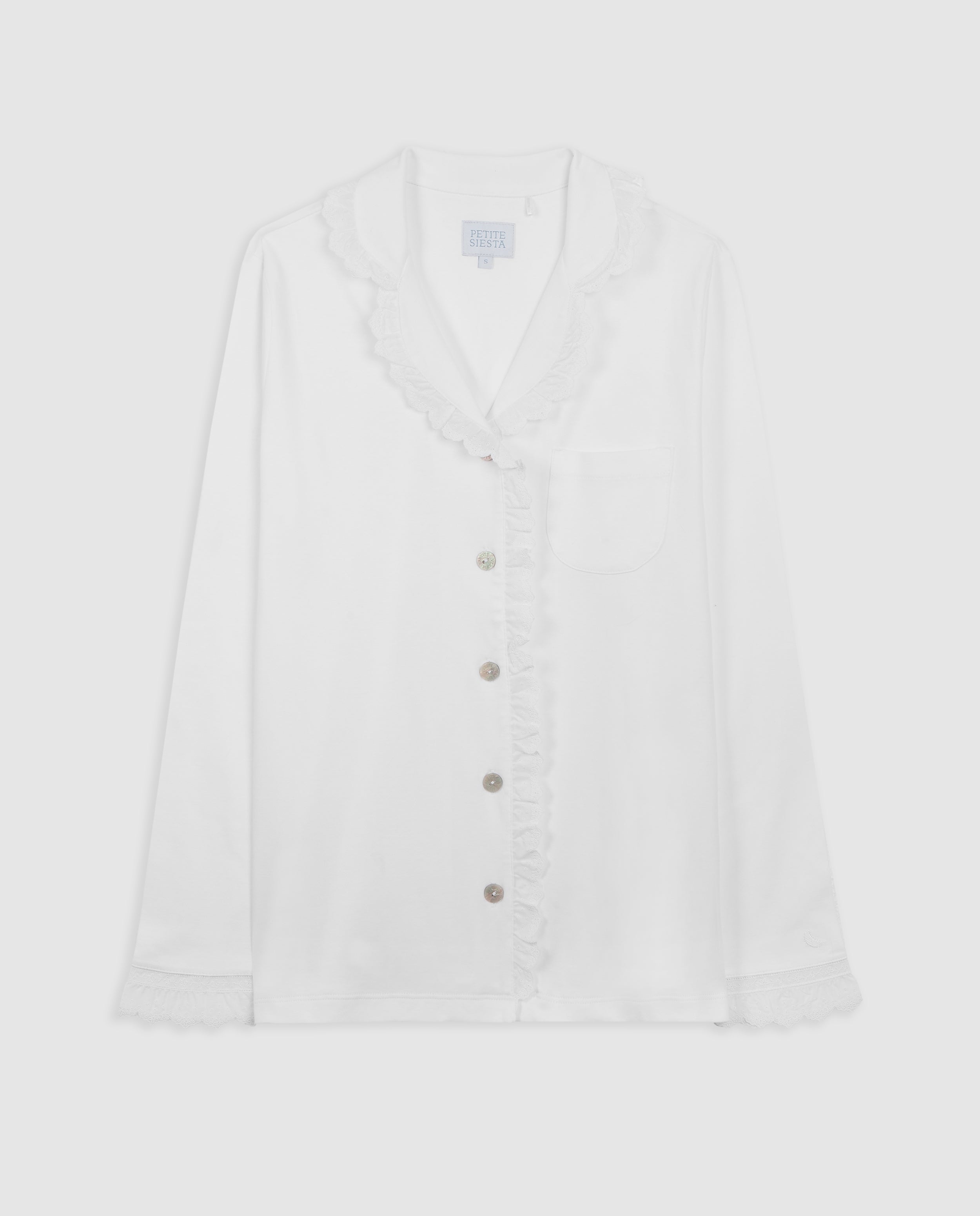 Pijama Mujer Camisero Tira Bordada