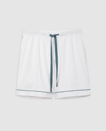 Pijama Hombre Camisero Blanco Deep Blue Corto