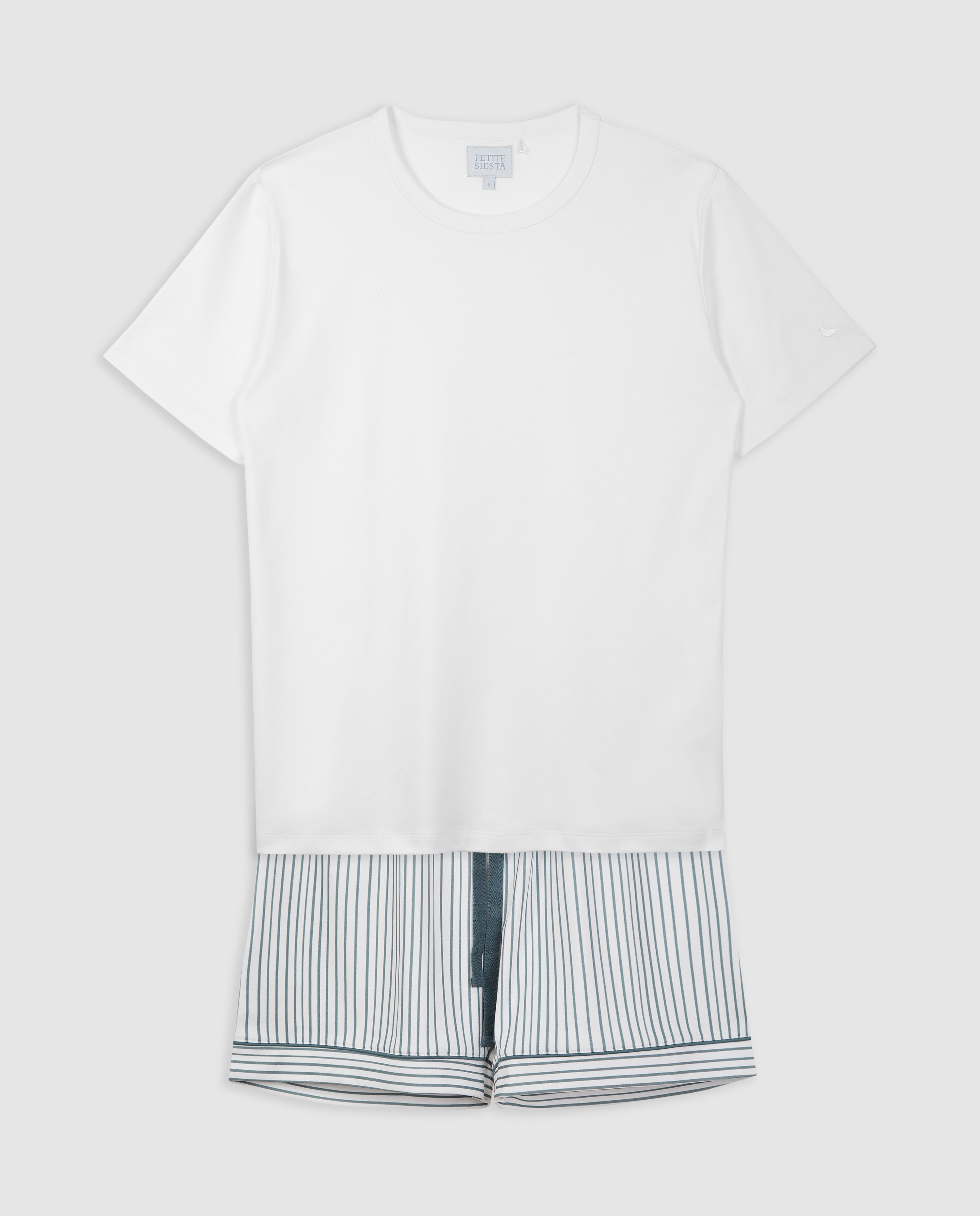 Pyjama court à rayures bleu foncé pour homme