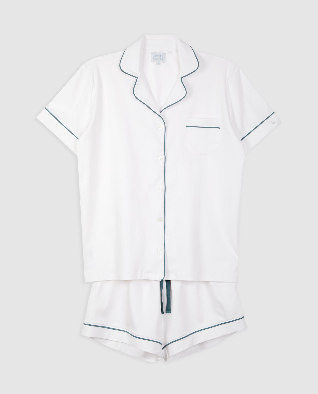 Pijama Mujer Camisero Blanco Deep Blue Corto