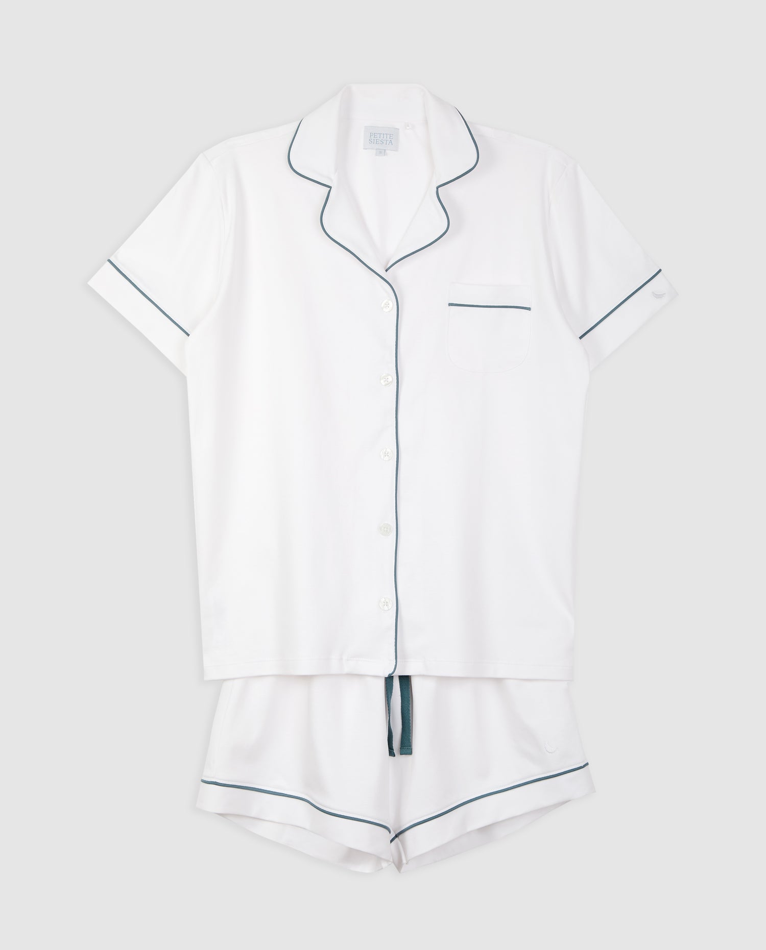 Pijama Mujer Camisero Blanco Deep Blue Corto