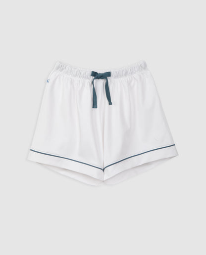 Pijama Mujer Camisero Blanco Deep Blue Corto
