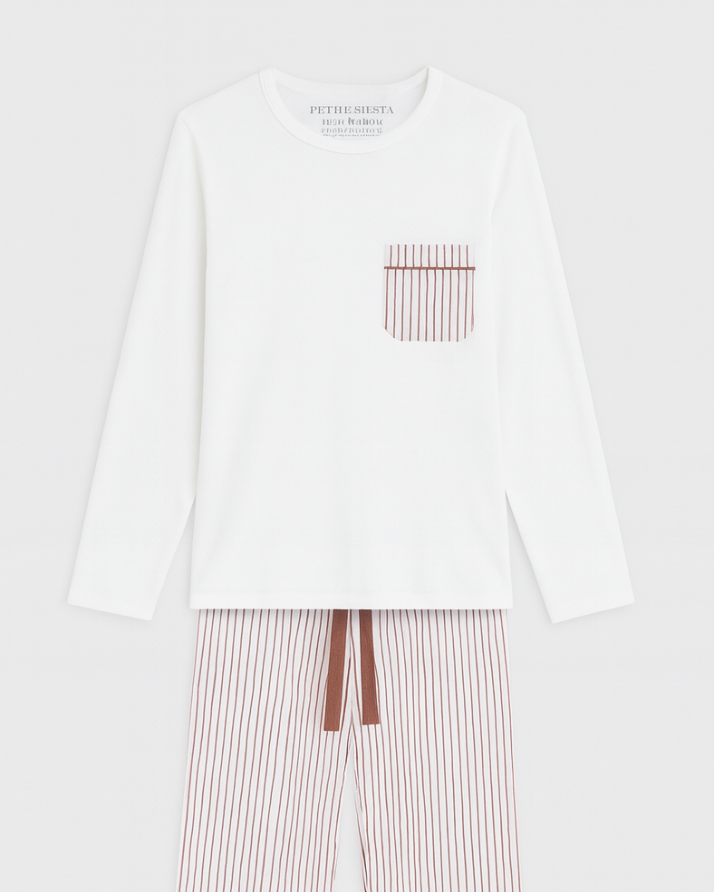 Pijama Kids Rayas Burgundy