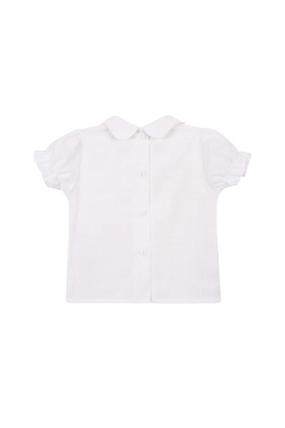 Blusa Bebé Blanca Costuras