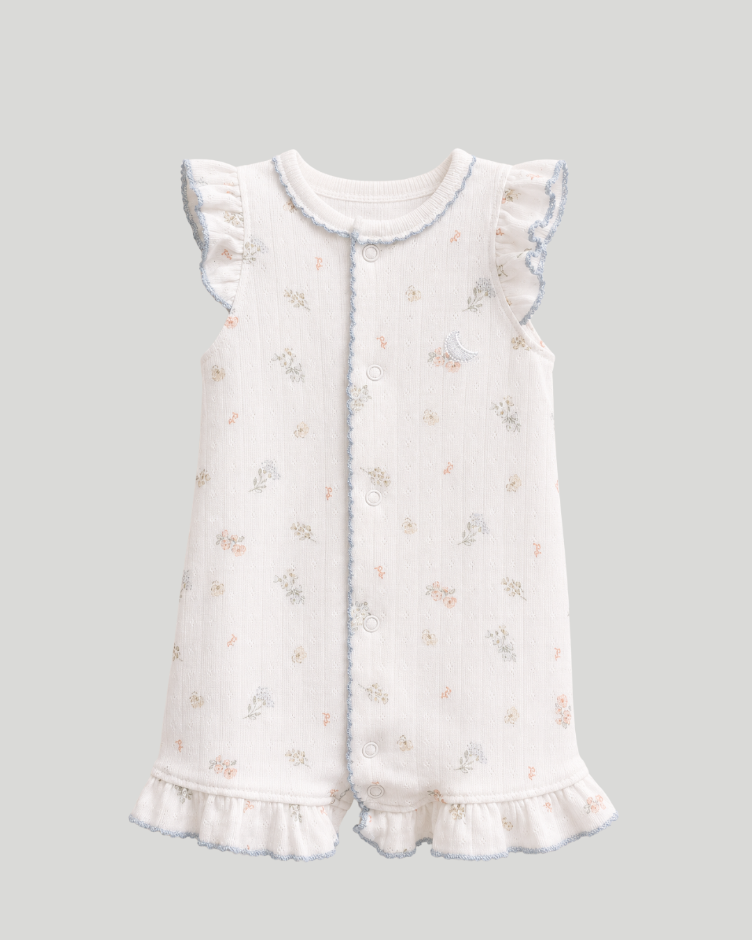 Pijama Bebé Pointelle Flores Corto