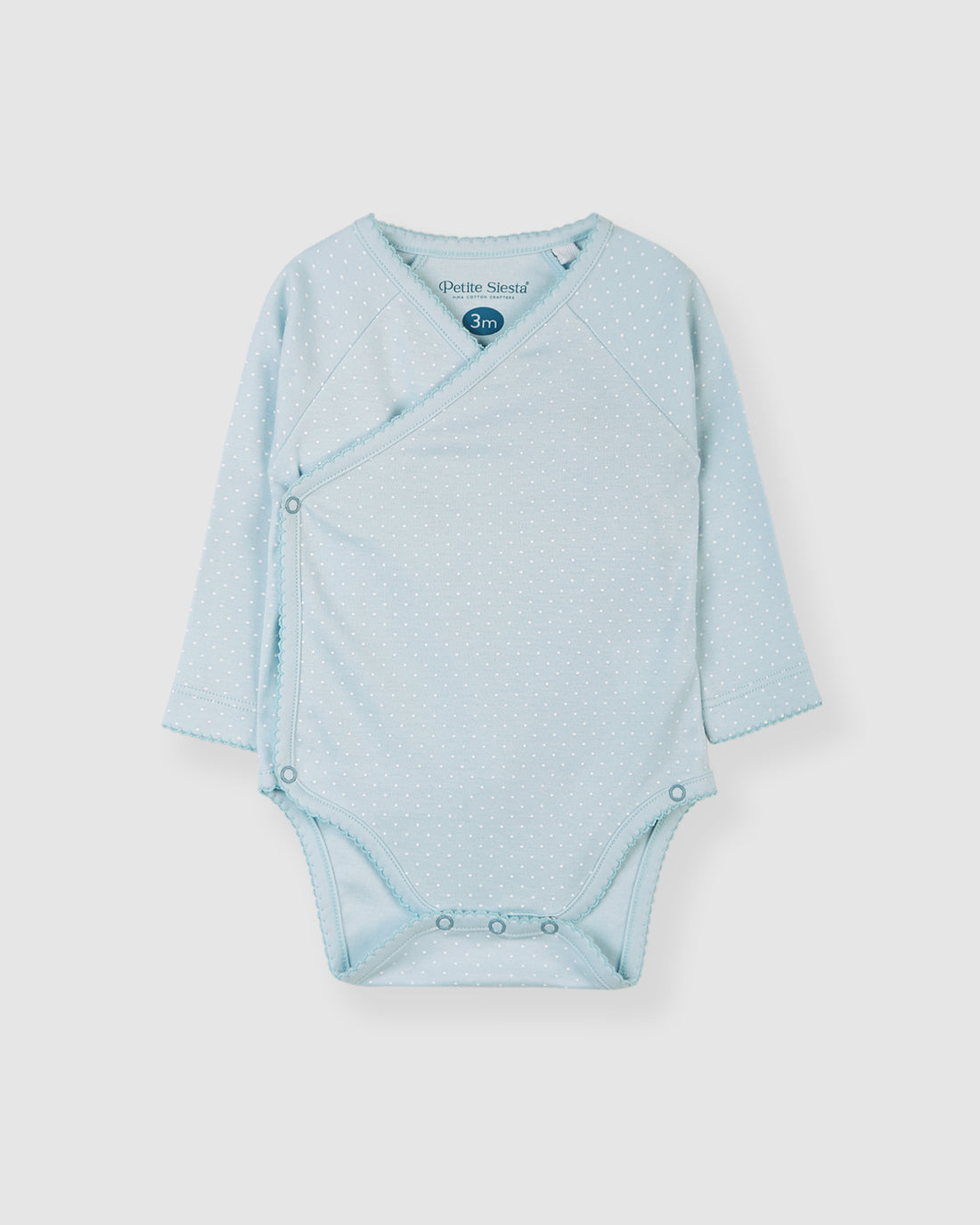 Body kimono bleu à pois blancs
