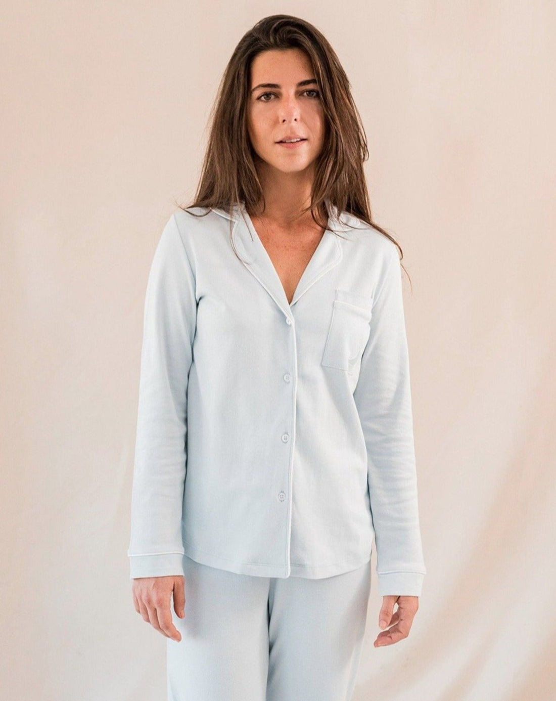 Pijama Mujer Camisero Azul