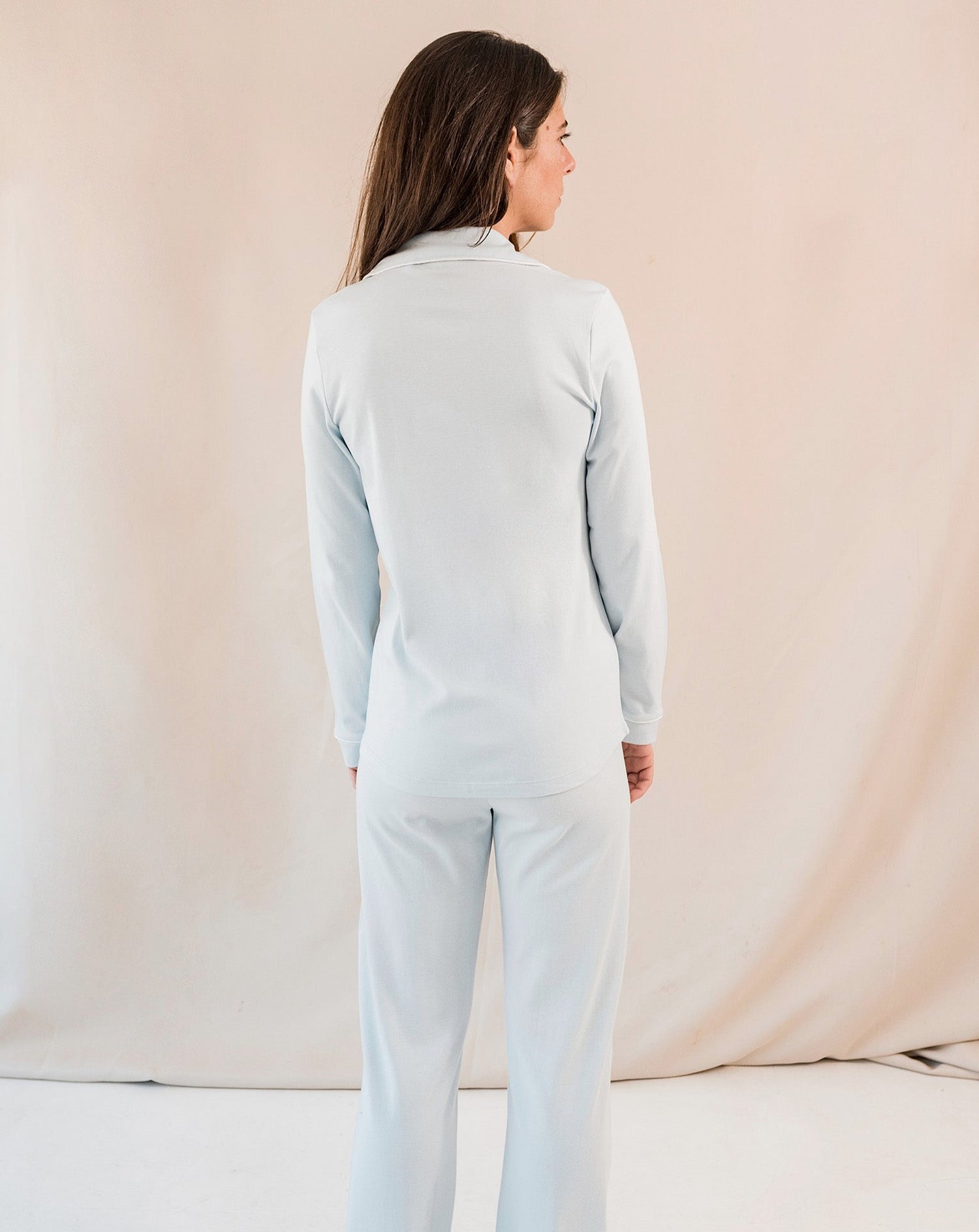 Pijama Mujer Camisero Azul