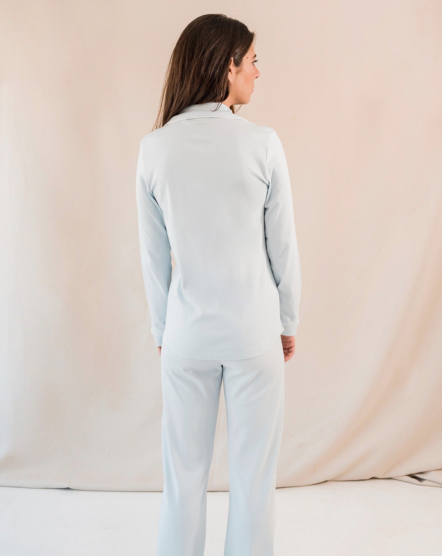 Pijama Mujer Camisero Azul
