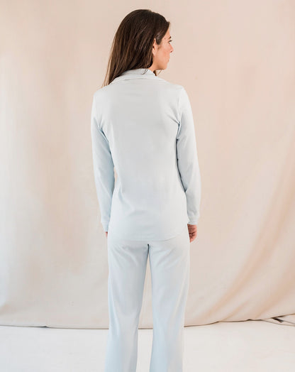 Pijama Mujer Camisero Azul